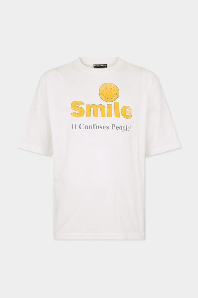 Camiseta holgada teñida y desgastada Smiley X D2 Camiseta holgada teñida y desgastada Smiley X D2