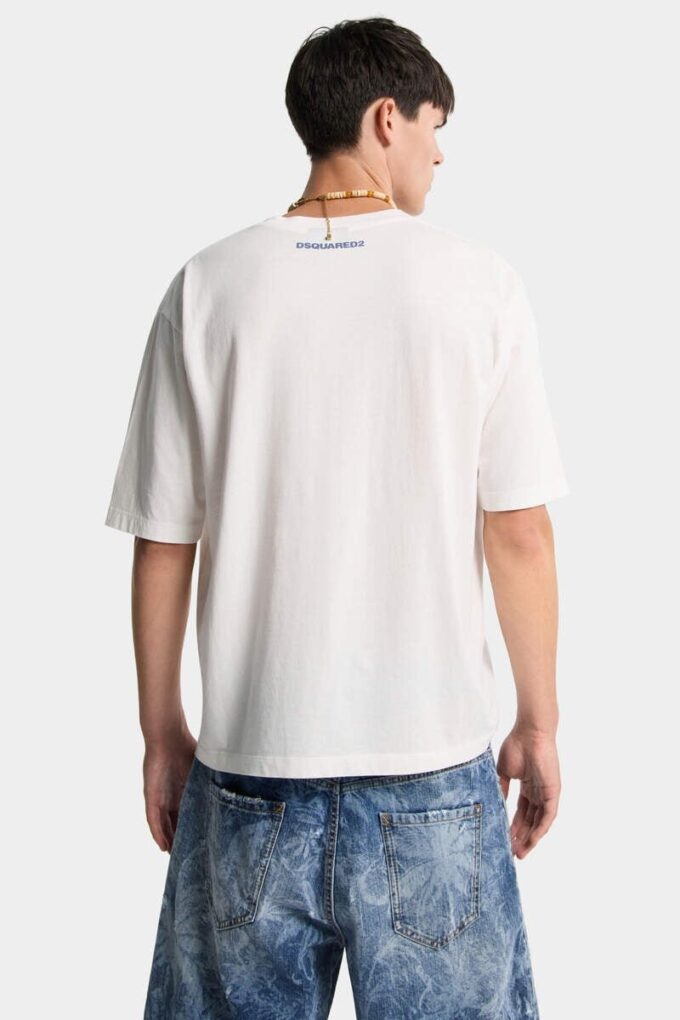 Camiseta holgada teñida y desgastada Smiley X D2 Camiseta holgada teñida y desgastada Smiley X D2