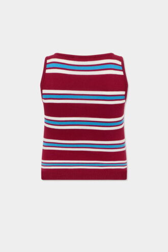 Camiseta sin mangas de punto a rayas