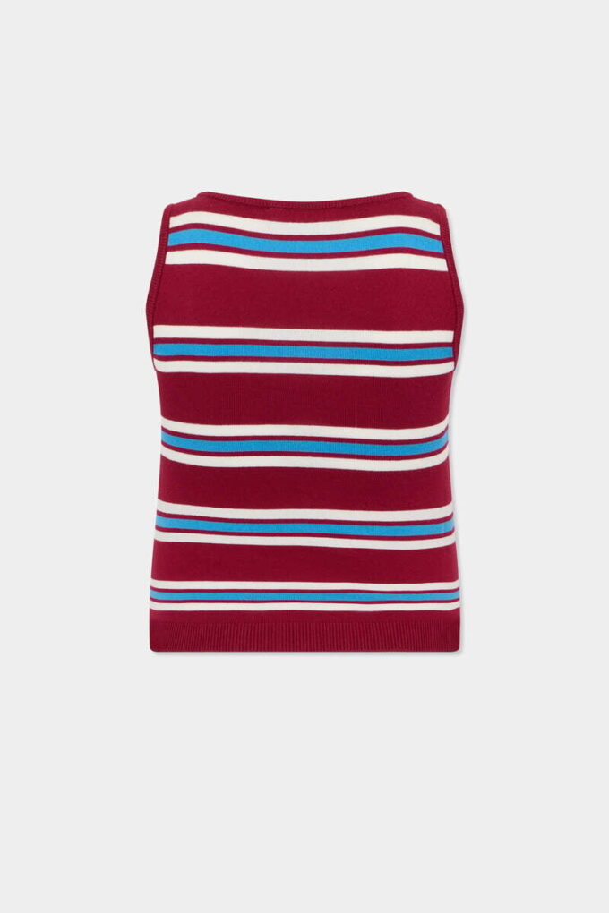 Camiseta sin mangas de punto a rayas Camiseta sin mangas de punto a rayas