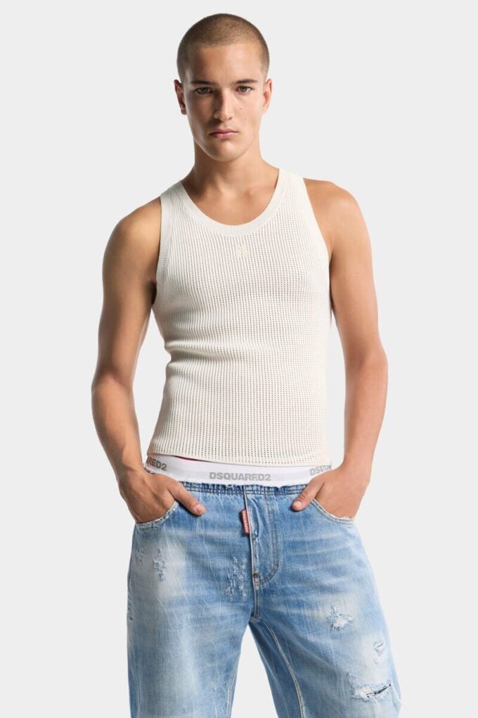 Camiseta sin mangas de punto D2 al revés Camiseta sin mangas de punto D2 al revés