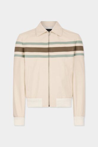 Cazadora de cuero de estilo preppy