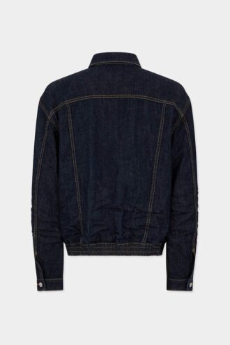 Chaqueta de vaqueros con cordón de ajuste y lavado oscuro
