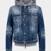 Chaqueta de vaqueros con lavado desgastado medio Chaqueta de vaqueros con lavado desgastado medio