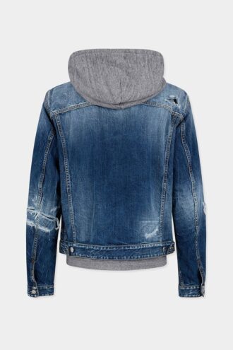 Chaqueta de vaqueros con lavado desgastado medio