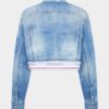 Chaqueta de vaqueros de corte cuadrado y lavado claro Chaqueta de vaqueros de corte cuadrado y lavado claro