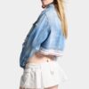 Chaqueta de vaqueros de corte cuadrado y lavado claro Chaqueta de vaqueros de corte cuadrado y lavado claro