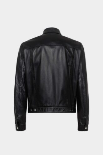 Chaqueta de vaqueros de corte recto en piel