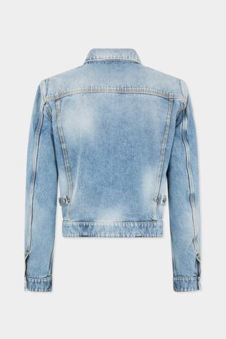 Chaqueta de vaqueros de los 70 con lavado diagonal claro