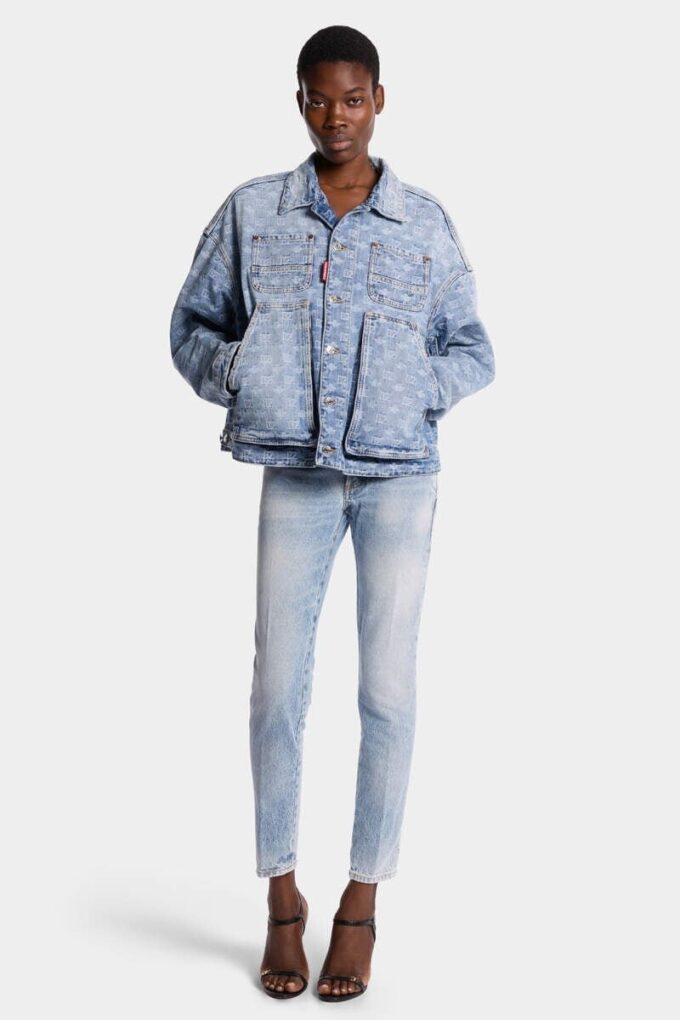 Chaqueta de vaqueros unisex de lavado claro Chaqueta de vaqueros unisex de lavado claro