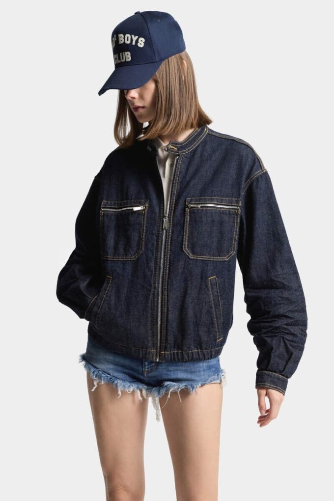 Chaqueta deportiva de lavado oscuro Chaqueta deportiva de lavado oscuro
