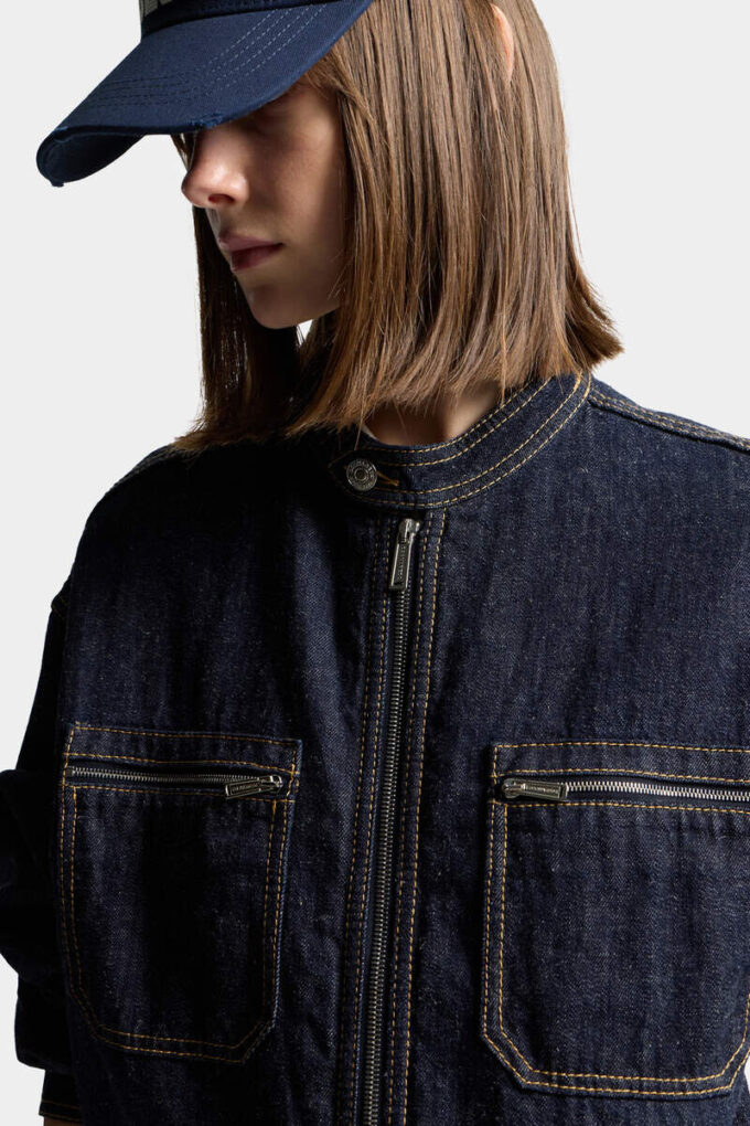 Chaqueta deportiva de lavado oscuro Chaqueta deportiva de lavado oscuro