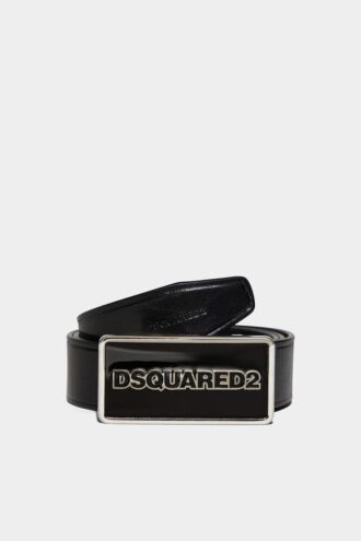 Cinturón con placa con el logotipo de Dsquared2