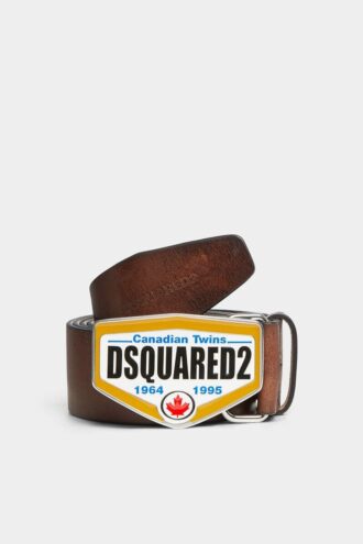 Cinturón con placa con el logotipo de Dsquared2