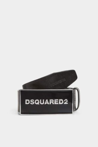 Cinturón Dsquared2 con placa con el logotipo a tono
