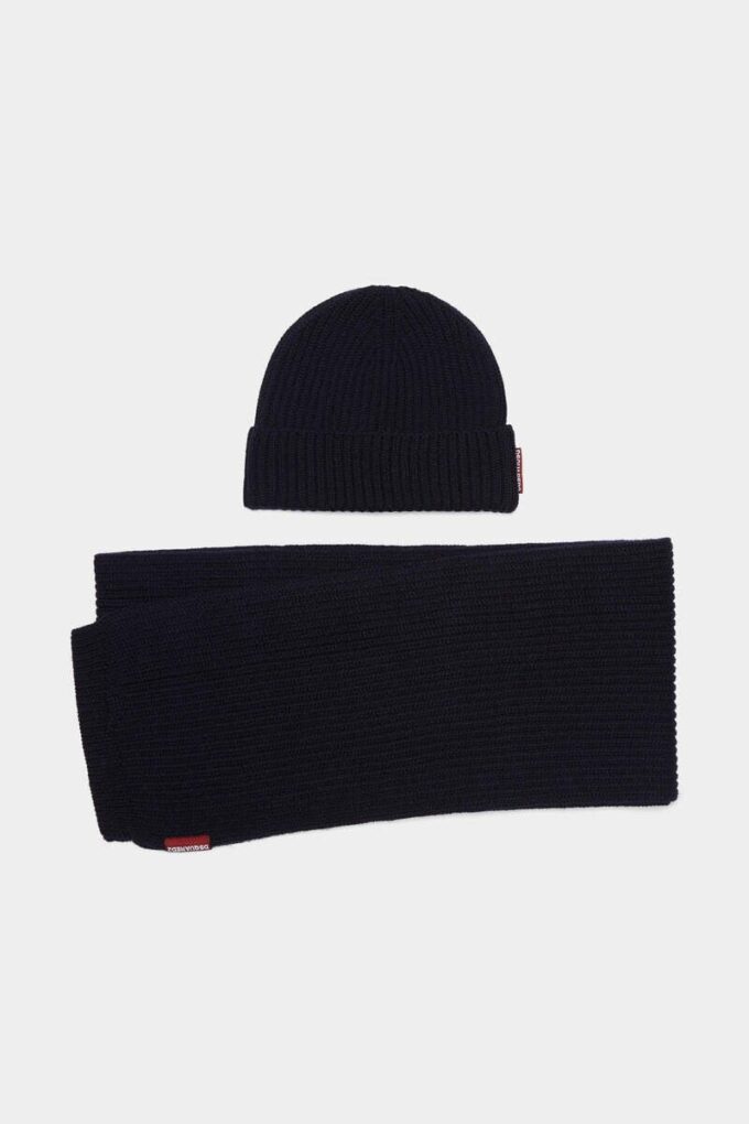Conjunto de bufanda y gorro de punto cálido