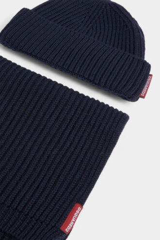 Conjunto de bufanda y gorro de punto cálido