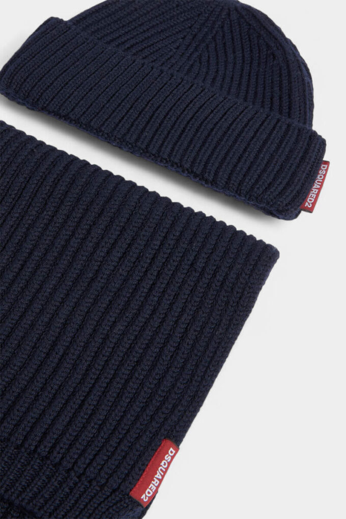 Conjunto de bufanda y gorro de punto cálido