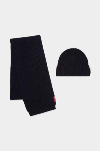 Conjunto de bufanda y gorro de punto cálido