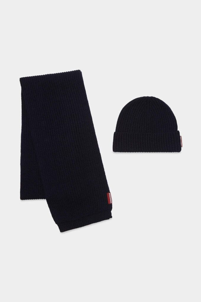 Conjunto de bufanda y gorro de punto cálido