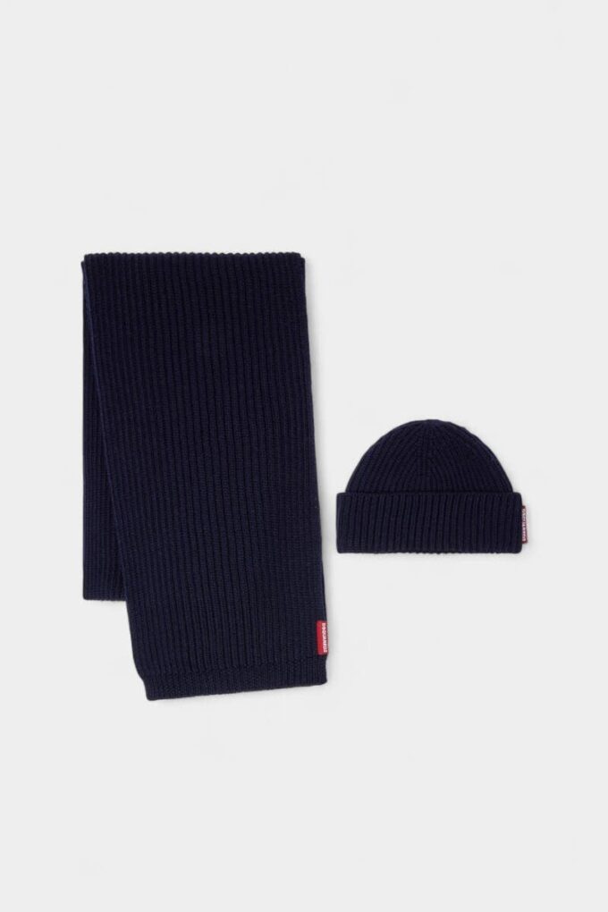 Conjunto de bufanda y gorro de punto cálido