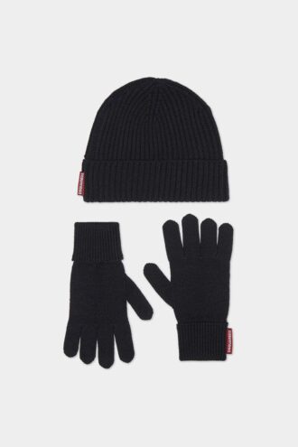 Conjunto de gorro y guantes de punto cálido