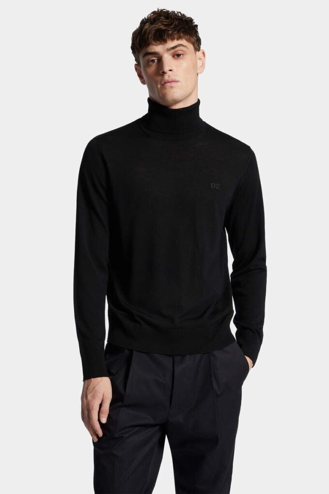 Jersey de cuello alto de lana D2 Jersey de cuello alto de lana D2