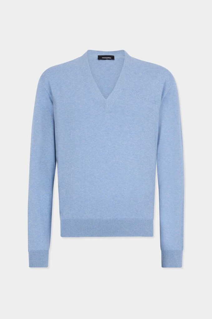 Jersey de punto con cuello en V Jersey de punto con cuello en V