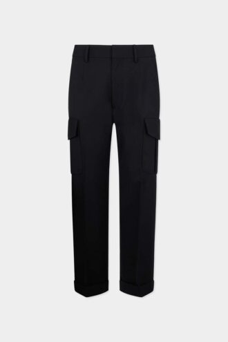 Pantalón cargo recto de lana tropical