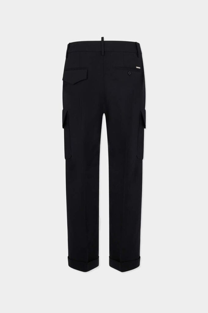Pantalón cargo recto de lana tropical Pantalón cargo recto de lana tropical