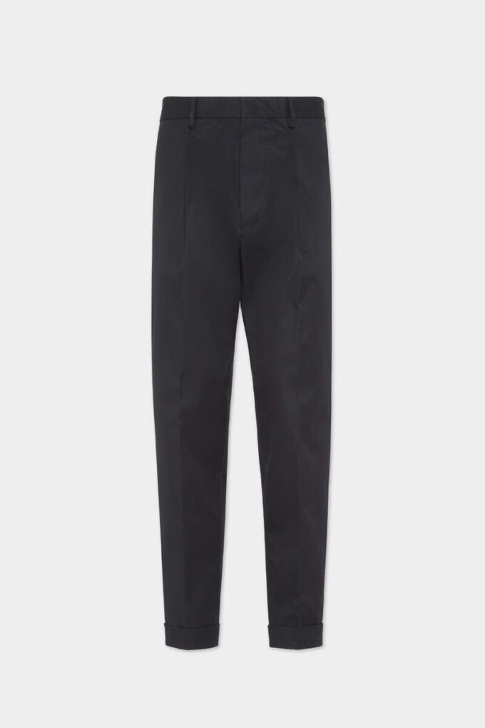 Pantalón de algodón con un pliegue
