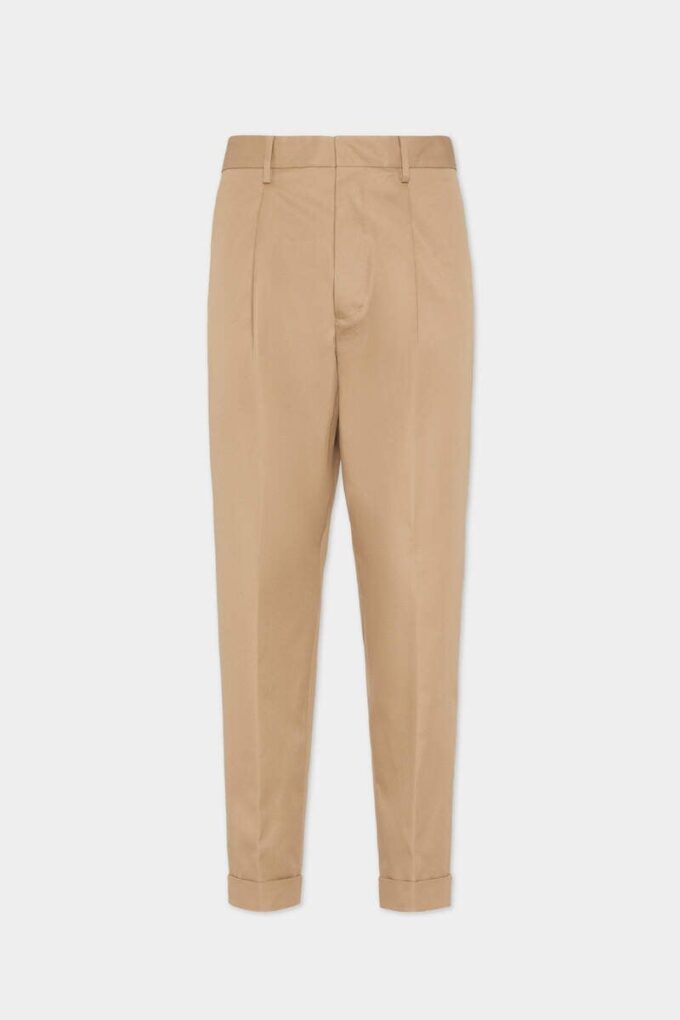 Pantalón de algodón con un pliegue