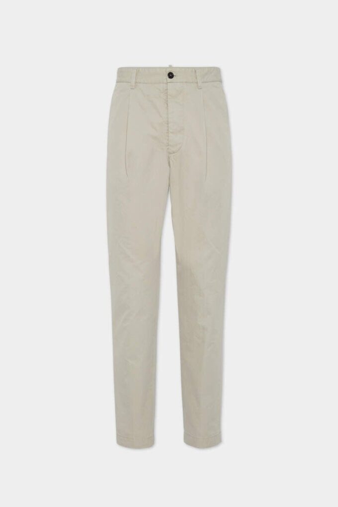 Pantalón de algodón con un pliegue