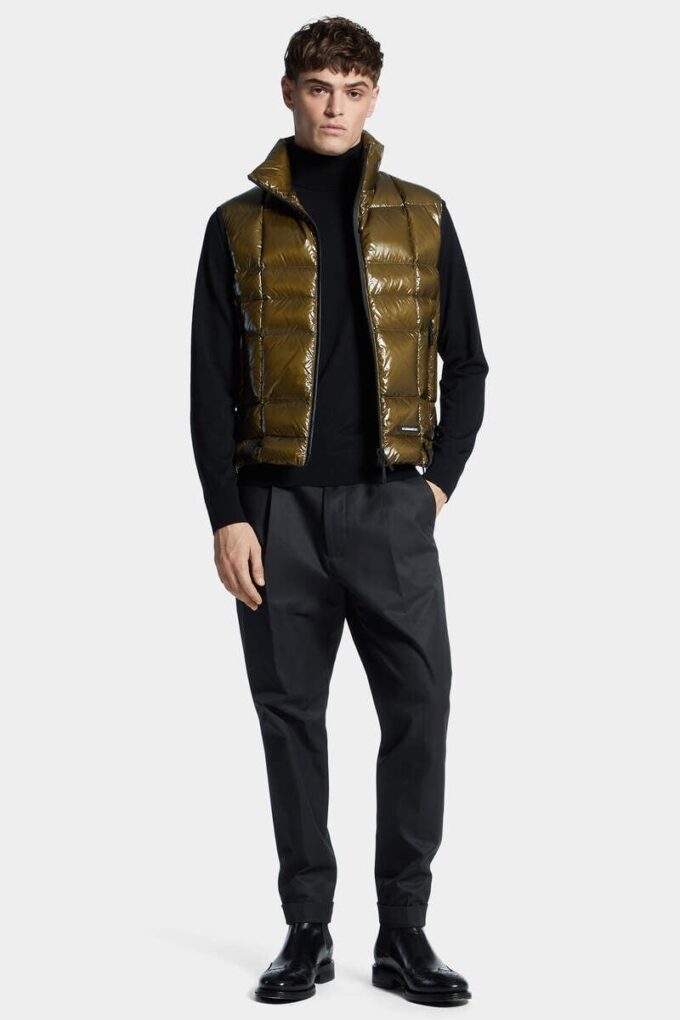 Pantalón de algodón con un pliegue
