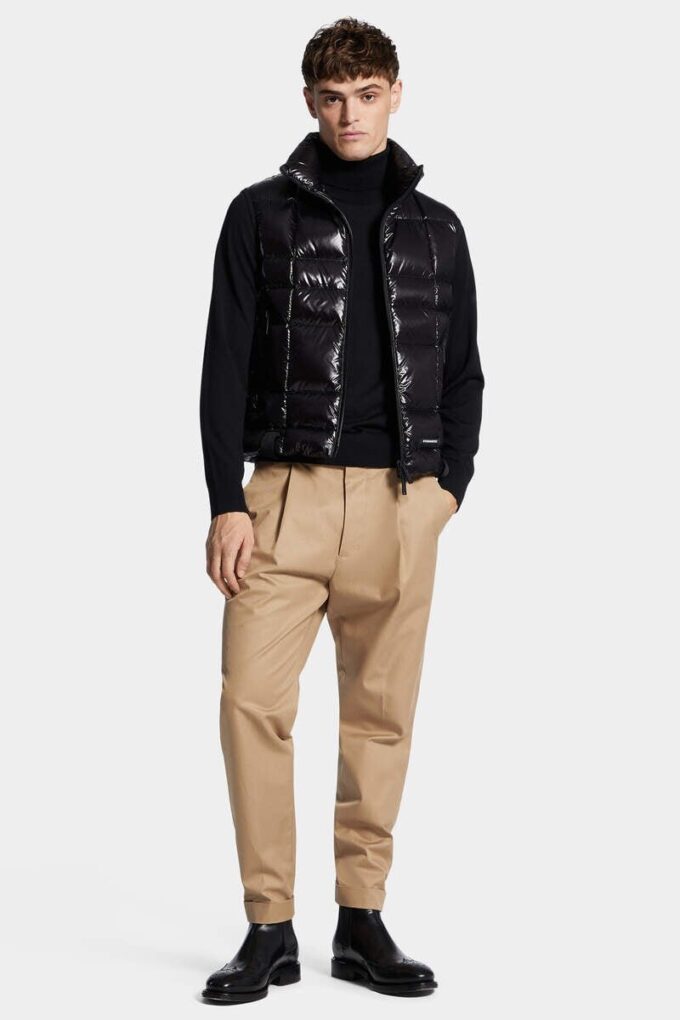 Pantalón de algodón con un pliegue