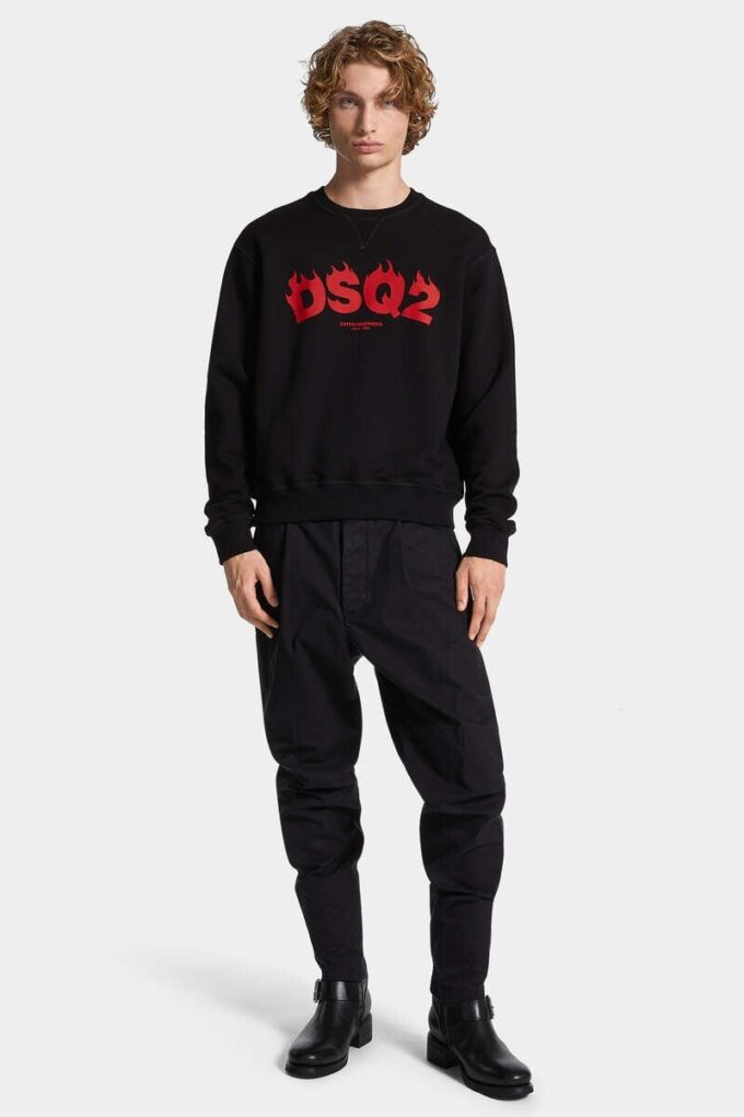 Pantalón de algodón con un pliegue