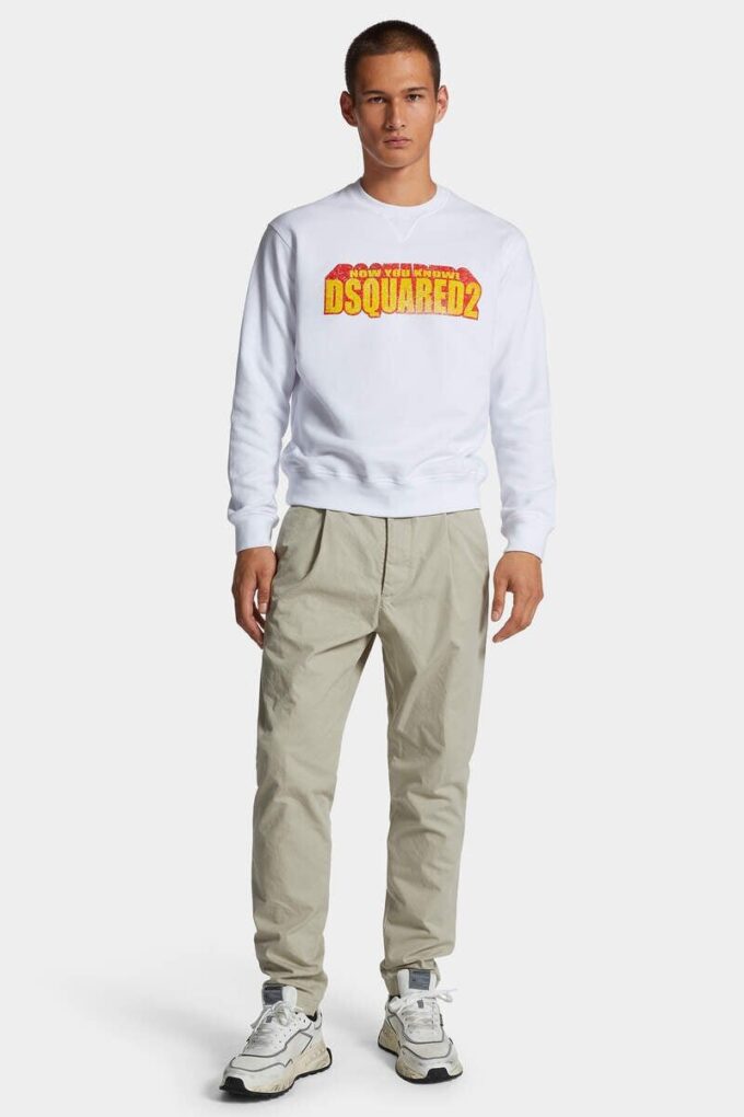 Pantalón de algodón con un pliegue