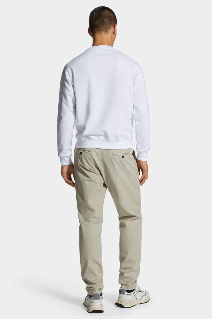 Pantalón de algodón con un pliegue