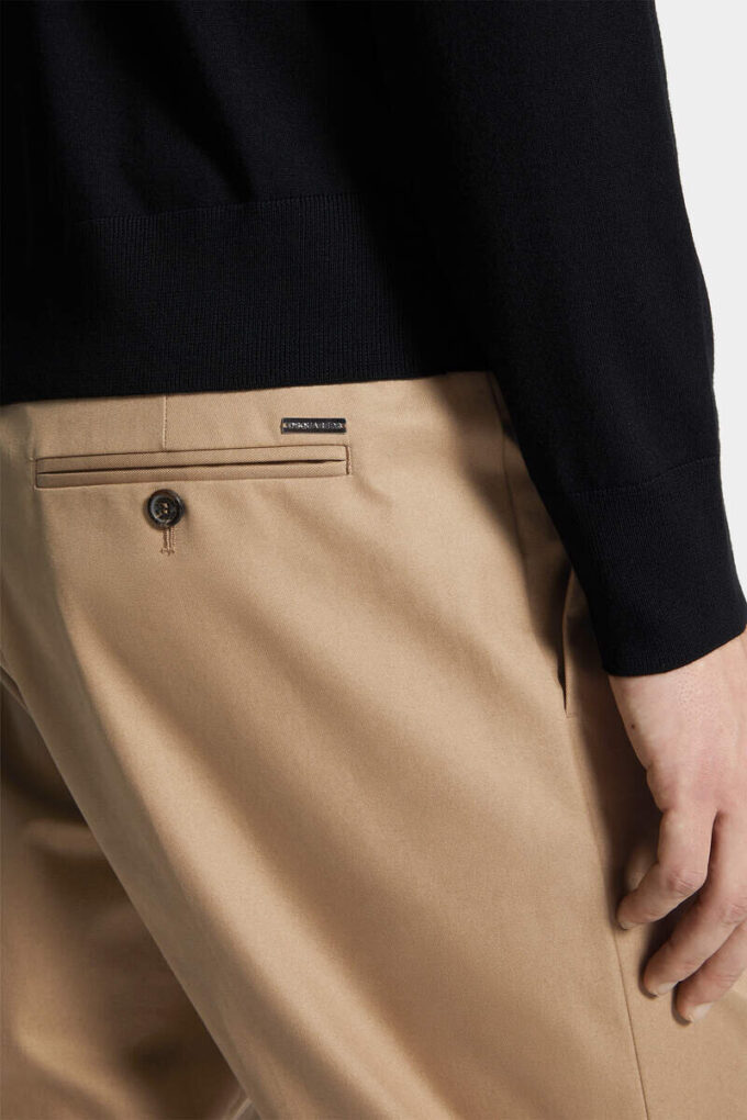 Pantalón de algodón con un pliegue