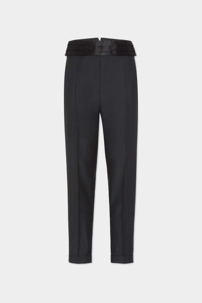 Pantalón de noche con un pliegue Pantalón de noche con un pliegue