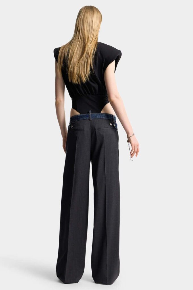 Pantalón holgado de sastrería de denim híbrido con lavado Dark Rebel Rider Pantalón holgado de sastrería de denim híbrido con lavado Dark Rebel Rider
