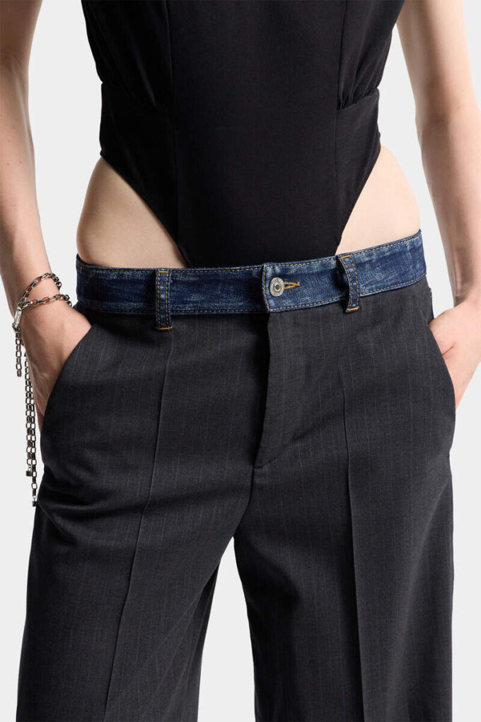Pantalón holgado de sastrería de denim híbrido con lavado Dark Rebel Rider Pantalón holgado de sastrería de denim híbrido con lavado Dark Rebel Rider