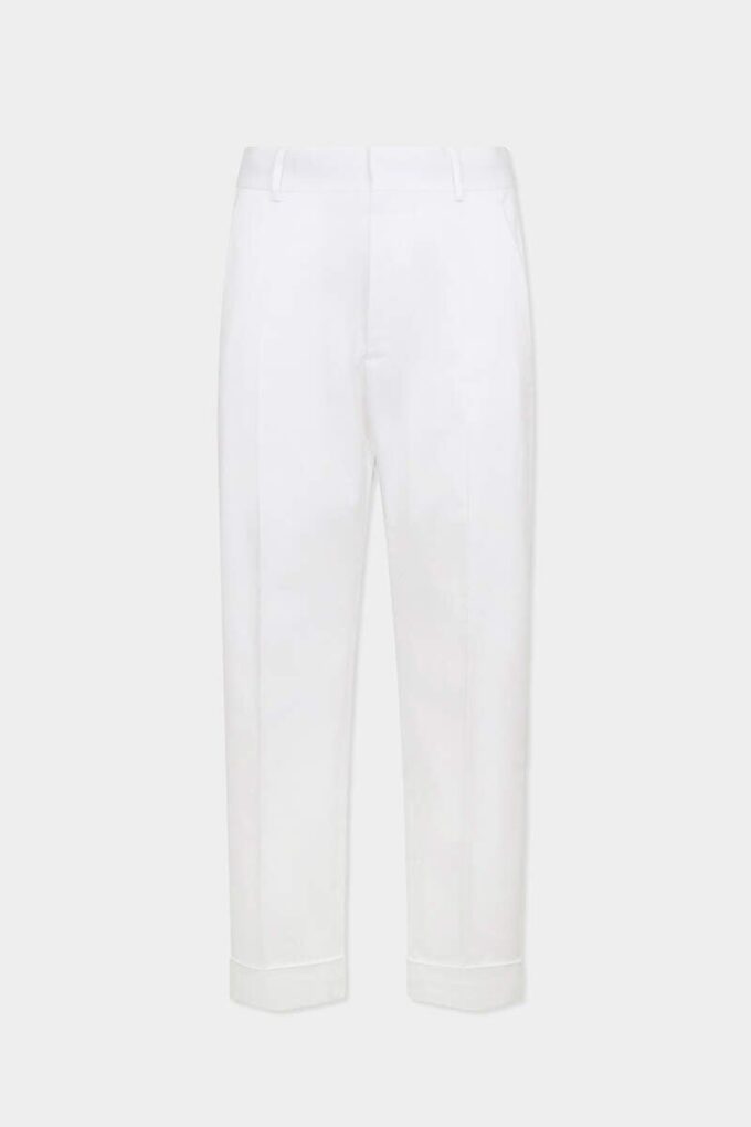 Pantalón recto de algodón entallado Pantalón recto de algodón entallado