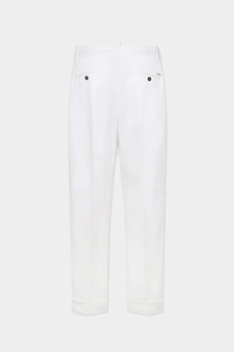Pantalón recto de algodón entallado