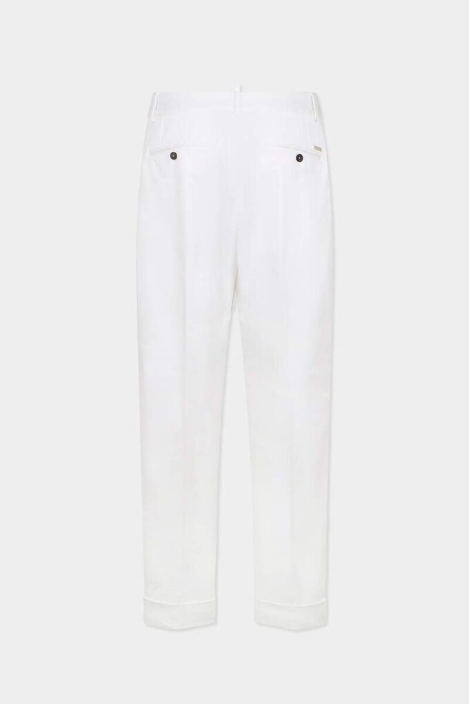 Pantalón recto de algodón entallado Pantalón recto de algodón entallado