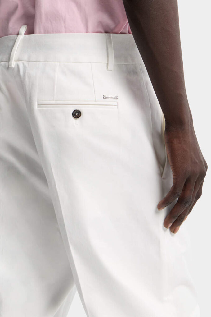 Pantalón recto de algodón entallado Pantalón recto de algodón entallado