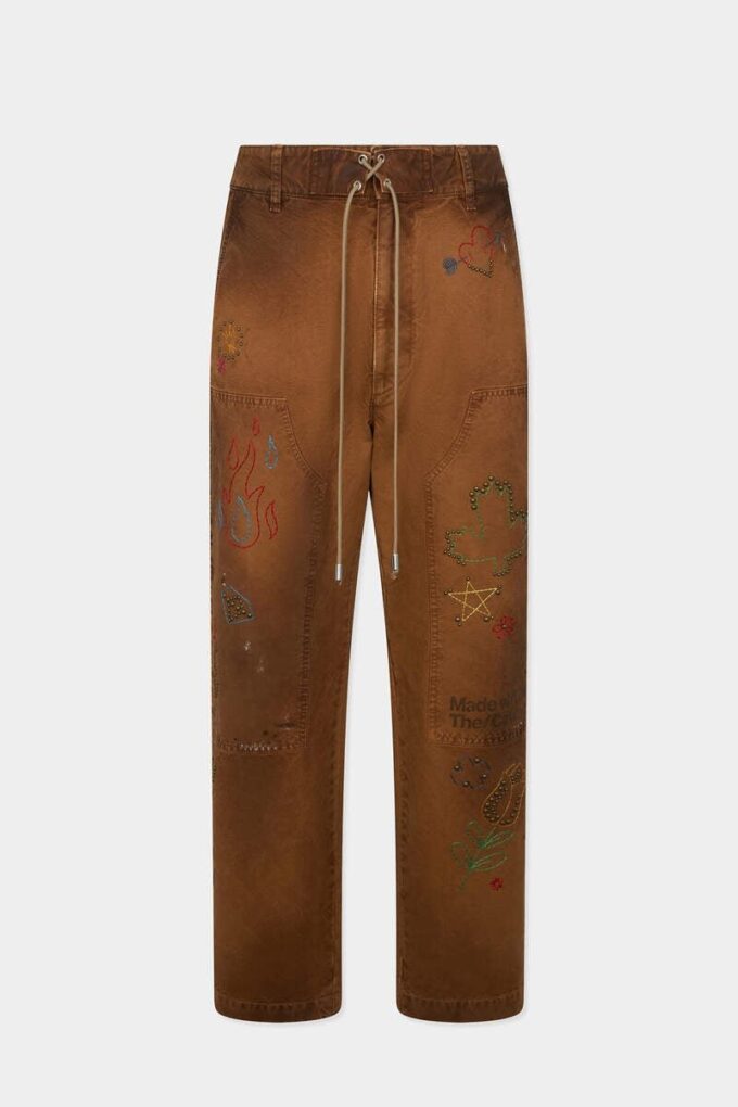 Pantalón recto Scribbles hecho a mano Pantalón recto Scribbles hecho a mano