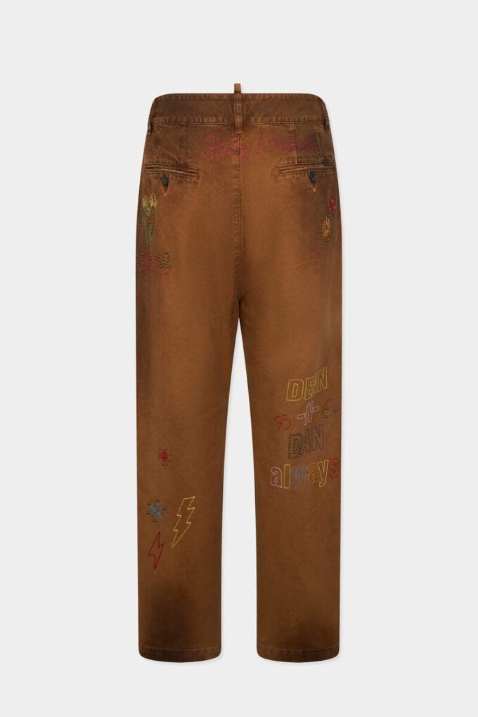 Pantalón recto Scribbles hecho a mano Pantalón recto Scribbles hecho a mano