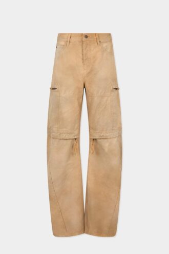 Pantalón utilitario desgastado teñido en prenda Pantalón utilitario desgastado teñido en prenda