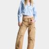 Pantalón utilitario desgastado teñido en prenda Pantalón utilitario desgastado teñido en prenda